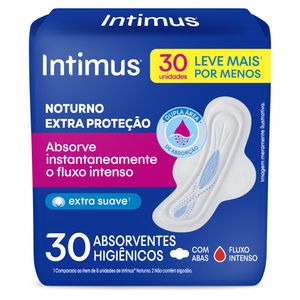 Absorvente com Abas Suave Intimus Noturno Pacote 30 Unidades Leve Mais Pague Menos