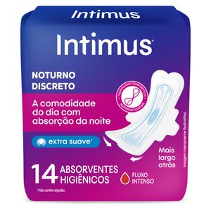 Absorvente com Abas Dia & Noite Ultrafino Extra Suave Intimus Pacote 14 Unidades