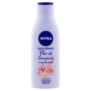 Loção Deo-Hidratante Flor de Cerejeira & Óleo de Jojoba Nivea Óleos Essenciais Frasco 200ml