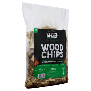 Lascas de Lenha para Churrasco Defumado Ki-Chef Wood Chips Pacote 1kg