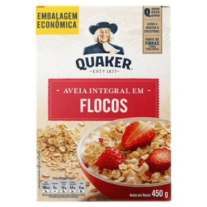 Aveia em Flocos Quaker Caixa 450g Embalagem Econômica