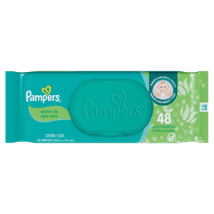 Lenço Umedecido Infantil Aloe Vera Pampers Pacote 48 Unidades