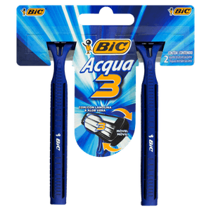 Aparelho Descartável para Barbear Bic Acqua 3 2 Unidades