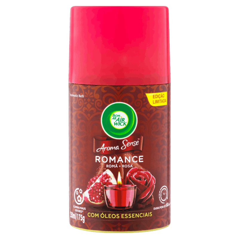 Neutralizador-de-Odores-Romance-Freshmatic-Bom-Ar-Air-Wick-Aroma-Sense-Frasco-250ml-Refil