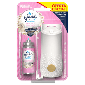 Aparelho e Odorizador de Ambiente Lembranças de Infância Glade Toque de Frescor Blister 12ml Oferta Especial