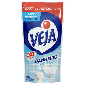 Branqueador Banheiro Veja Antibac Sachê 400ml Refil Econômico