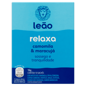 Chá Camomila e Maracujá Leão Relaxa Caixa 16g 10 Unidades