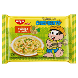 Macarrão Instantâneo Lámen Canja de Galinha Turma do Chico Bento Nissin Miojo Pacote 75g