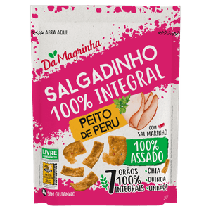 Salgadinho Integral Peito de Peru Da Magrinha 7 Grãos Pouch 30g