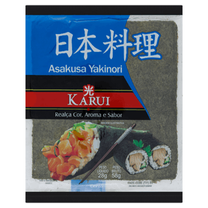 Folha de Alga Marinha Yaki Nori Karui Pacote 28g 10 Unidades