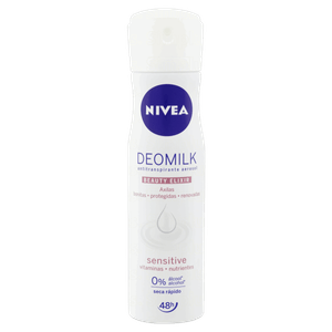 Antitranspirante Aerossol Sensitive Nivea Deomilk Beauty Elixir 150ml