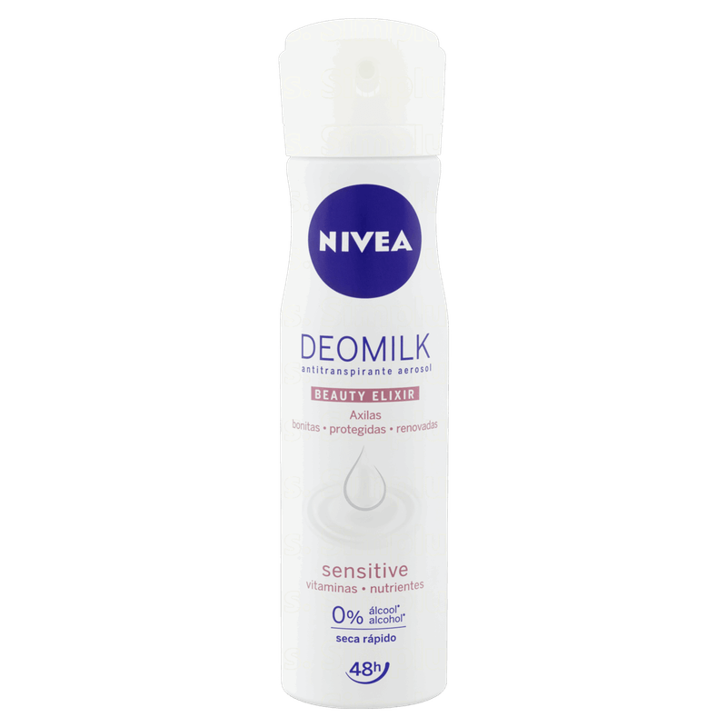 Antitranspirante-Aerossol-Sensitive-Nivea-Deomilk-Beauty-Elixir-150ml