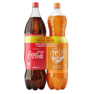 Kit Refrigerante Coca-Cola Original + Laranja Fanta 2l Cada Leve Mais Pague Menos