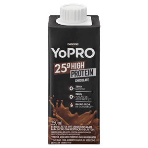 Bebida Láctea UHT Chocolate Zero Lactose Yopro 25g High Protein Caixa 250ml