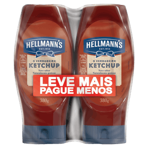 Pack Ketchup Hellmann´s Squeeze 2 Unidades 380g Cada Leve Mais Pague Menos