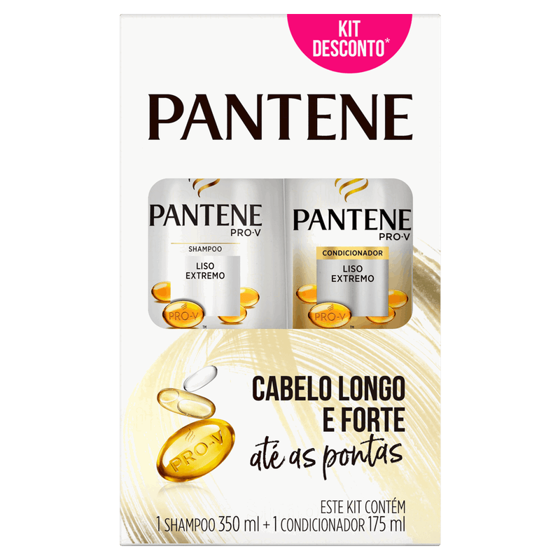 Kit-Shampoo-350ml---Condicionador-175ml-Pantene-Liso-Extremo