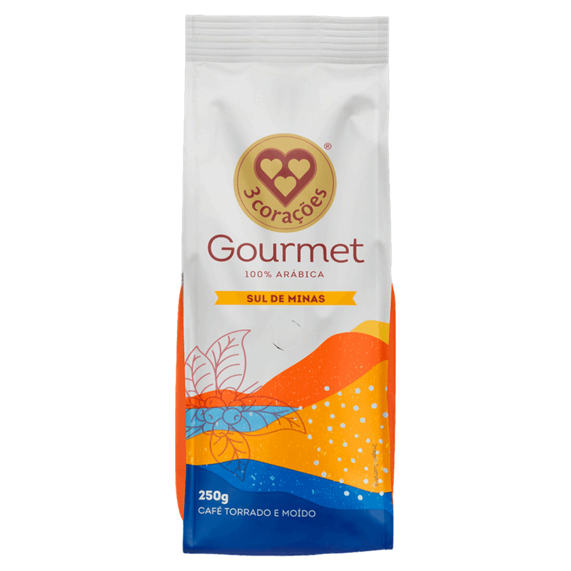 Cafe-Torrado-e-Moido-Sul-de-Minas-3-Coracoes-Gourmet-Pacote-250g