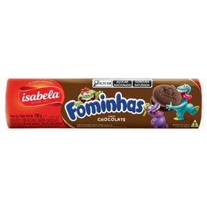 Biscoito Chocolate Recheio Chocolate Isabela Fominhas Pacote 130g