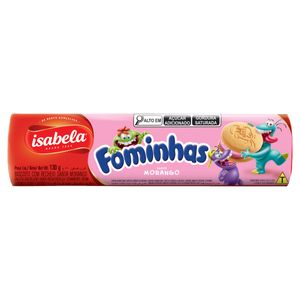 Biscoito Recheio Morango Isabela Fominhas Pacote 130g