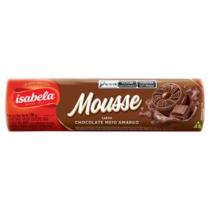 Biscoito Recheio Chocolate Meio Amargo Isabela Mousse Pacote 130g