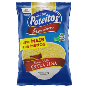 Batata Palha Extrafina Mister Poteitos Premium Pacote 270g Leve Mais Pague Menos