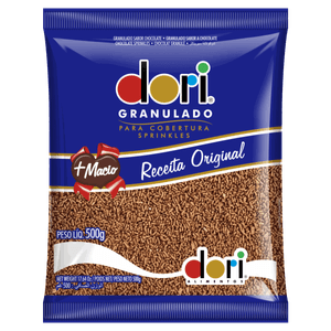 Confeito Granulado Chocolate Zero Lactose Dori Pacote 500g