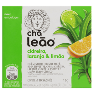 Chá Cidreira, Laranja & Limão Chá Leão Caixa 16g 10 Unidades