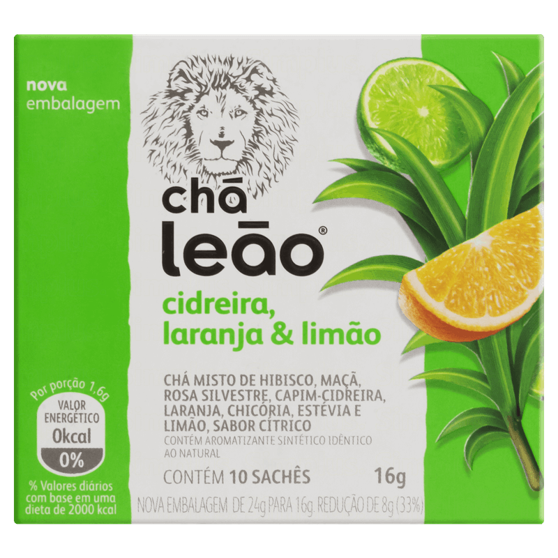 Cha-Cidreira-Laranja---Limao-Cha-Leao-Caixa-16g-10-Unidades