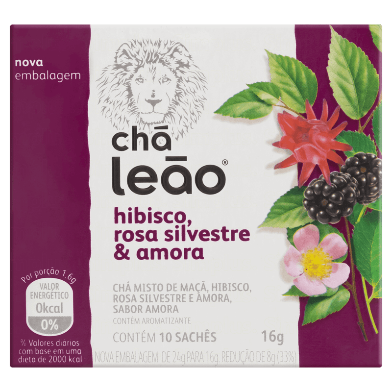 Cha-Hibisco-Rosa-Silvestre---Amora-Cha-Leao-Caixa-16g-10-Unidades