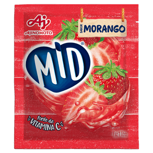 Refresco em Pó Morango Mid Pacote 20g