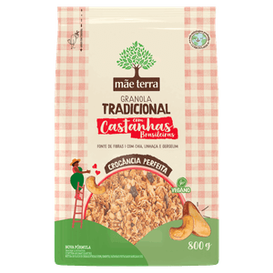 Granola Tradicional com Castanhas Brasileiras Mãe Terra Pacote 800g