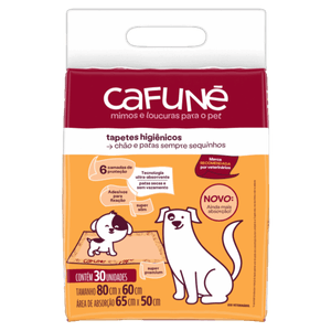 Tapete Higiênico para Cães Cafuné 80cm x 60cm Pacote 30 Unidades