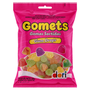 Bala de Goma Sortida de Frutas Dori Gomets Pacote 100g