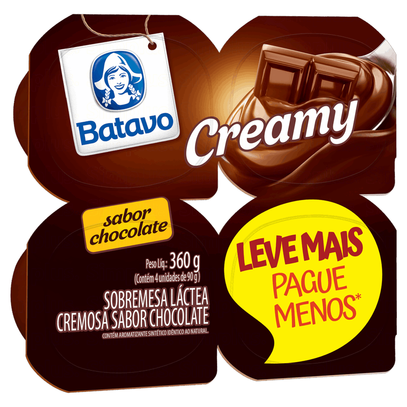 Sobremesa-Lactea-Chocolate-Batavo-Creamy-Bandeja-360g-4-Unidades-Leve-Mais-Pague-Menos