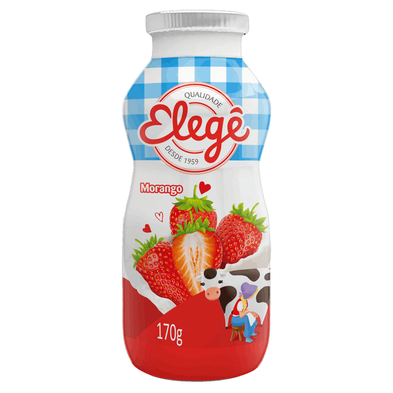 Bebida-Lactea-Fermentada-Morango-Elege-Frasco-170g