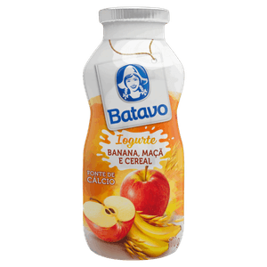 Iogurte Parcialmente Desnatado Banana, Maçã e Cereal Batavo Frasco 170g