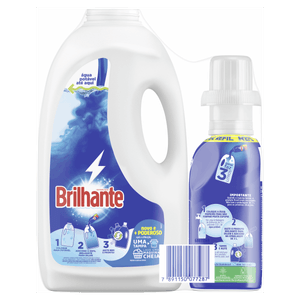 Kit Garrafa para Diluição + Lava-Roupas Concentrado para Diluir Brilhante Limpeza Total 500ml Refil Econômico