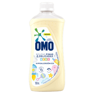 Lava-Roupas Líquido Roupas Finas e Delicadas Bebê Omo Frasco 900ml