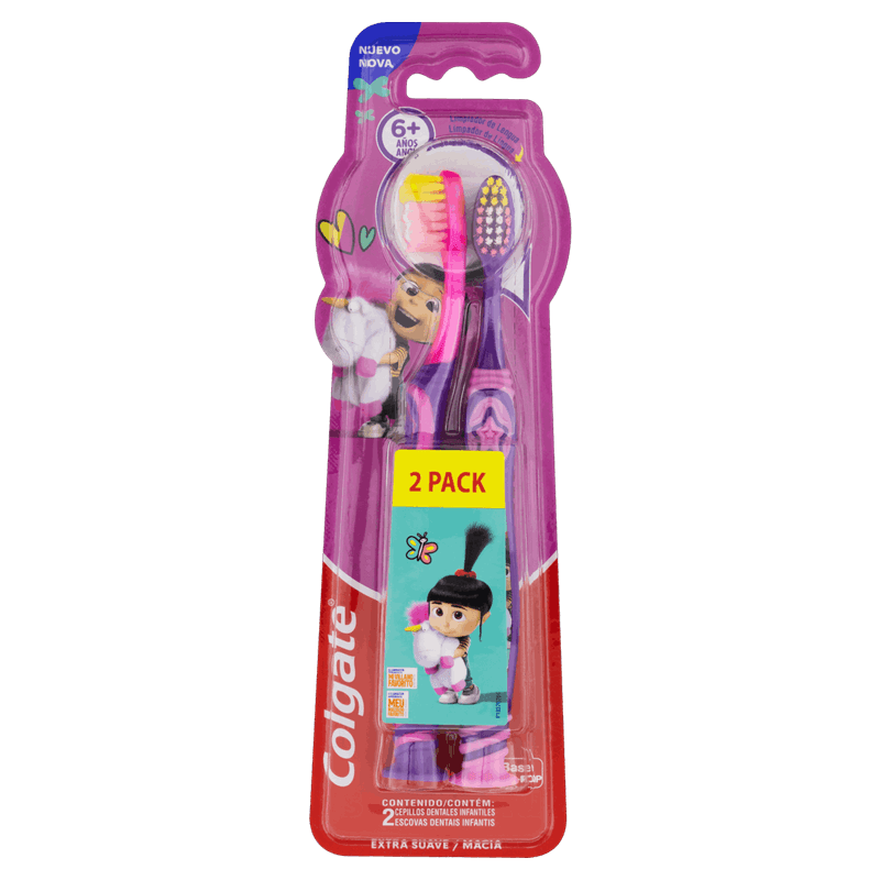 Escova-Dental-Infantil-Extra-Suave-e-Macia-Meu-Malvado-Favorito-6--Anos-Colgate-2-Unidades