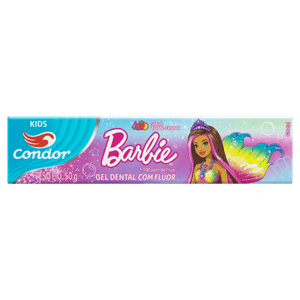 Gel Dental Infantil com Flúor Tutti Frutti Barbie Condor Kids Caixa 50g