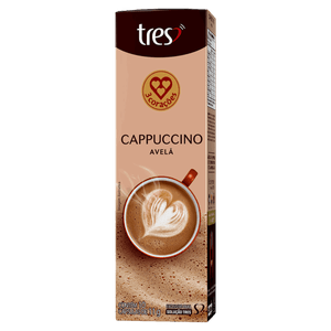 Cappuccino em Cápsula Avelã Tres Caixa 110g 10 Unidades