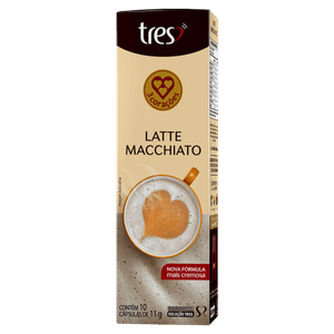 Café com Leite em Cápsula Latte Macchiato Tres Caixa 110g 10 Unidades