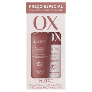 Kit Shampoo 375ml + Condicionador 170ml OX Cosméticos Nutrição Intensa