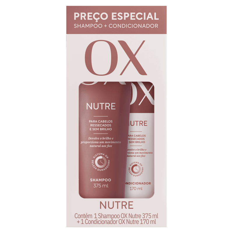 Kit-Shampoo-375ml---Condicionador-170ml-OX-Cosmeticos-Nutricao-Intensa