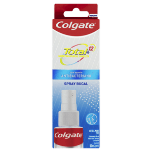 Enxaguante Bucal Antibacteriano Spray Zero Álcool Extra Mint Colgate Total 12 Caixa 60ml