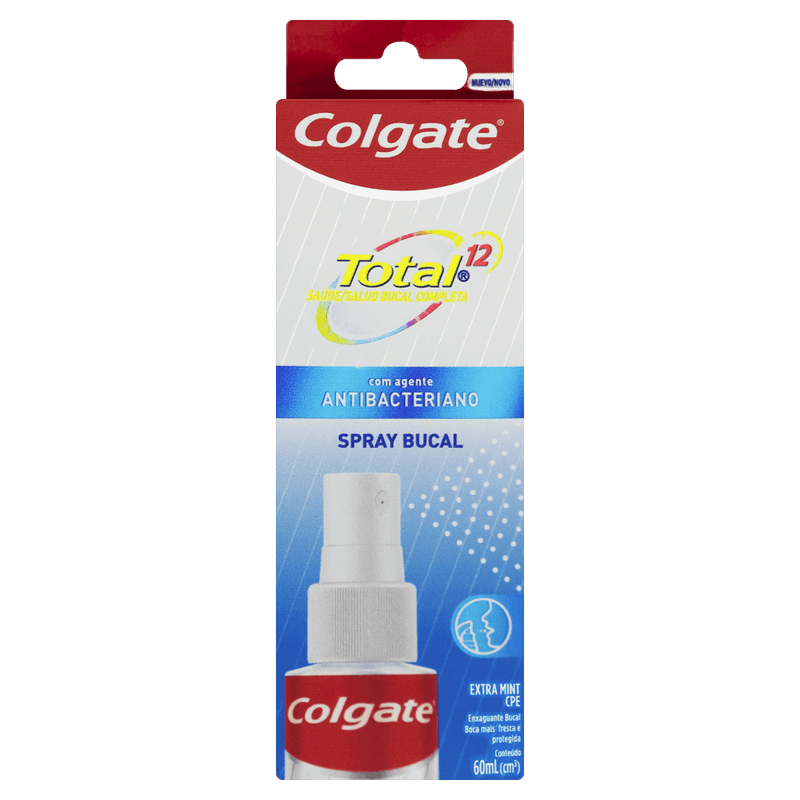 Enxaguante-Bucal-Antibacteriano-Spray-Zero-Alcool-Extra-Mint-Colgate-Total-12-Caixa-60ml