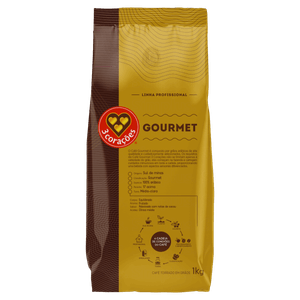 Café Torrado em Grãos Espresso 3 Corações Gourmet Pacote 1kg