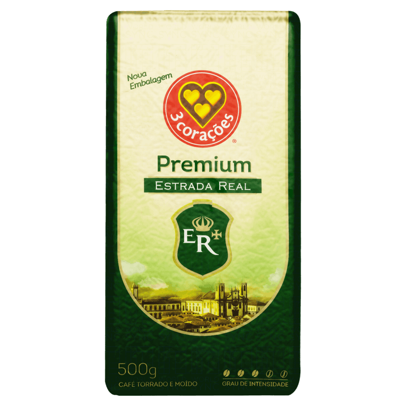 Cafe-Torrado-e-Moido-a-Vacuo-3-Coracoes-Estrada-Real-Premium-Pacote-500g
