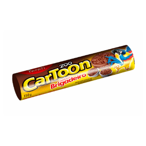 Biscoito Chocolate Recheio Brigadeiro Zoo Cartoon Pacote 110g