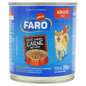 Patê para Cães Adultos Carne Affinity Faro Lata 280g